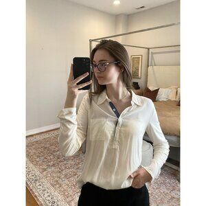 Splendid White Henley Top Size S